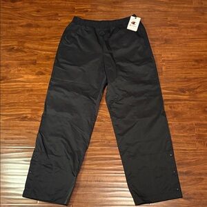 Champion women’s small  Black woven open bottom snap pant